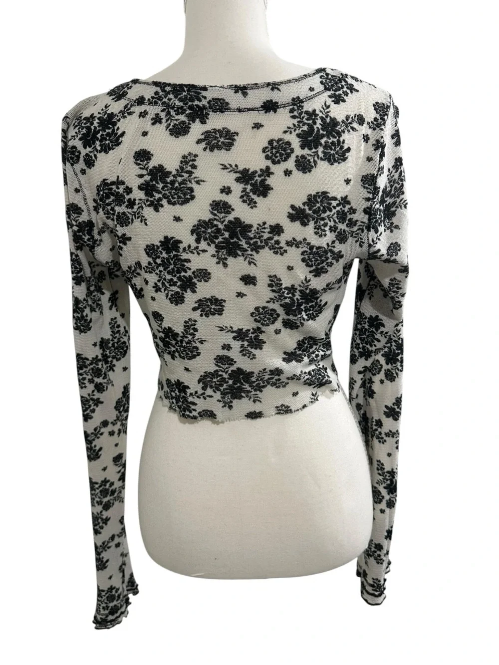 ALTERED Free People Garner Long Sleeve Thermal Floral Ruffle size M